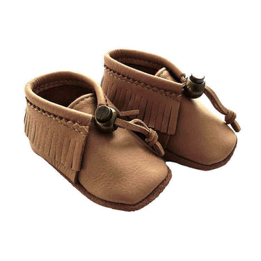 Baby Moccasins Bear Paw - Hiawatha - Mooshide Baby Slippers - Quetzal Artisan