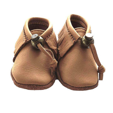Baby Moccasins Bear Paw - Hiawatha - Mooshide Baby Slippers - Quetzal Artisan