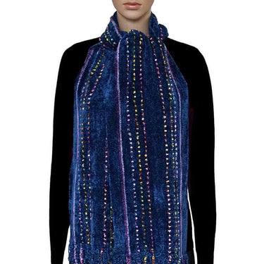 Bamboo Scarf Blue - Handmade of Organic Bamboo - Fairtrade - Quetzal Artisan