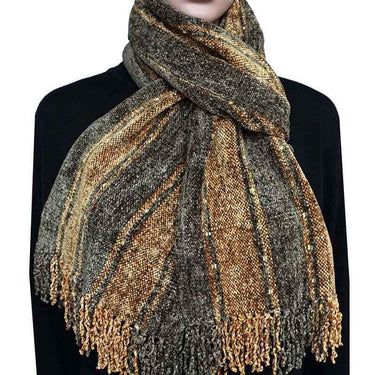 Bamboo Scarf Gold Taupe - Handmade, Beautiful and Fairtrade - Quetzal Artisan