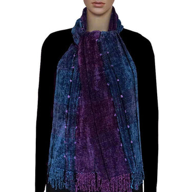 Bamboo Scarf Blue Purple - Hand-dyed - Beautiful & Fairtrade - Quetzal Artisan