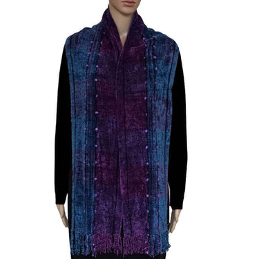 Bamboo Scarf Blue Purple - Hand-dyed - Beautiful & Fairtrade - Quetzal Artisan