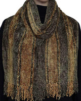 Bamboo Scarf Gold Taupe - Handmade, Beautiful and Fairtrade - Quetzal Artisan