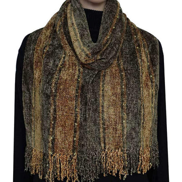 Bamboo Scarf Gold Taupe - Handmade, Beautiful and Fairtrade - Quetzal Artisan