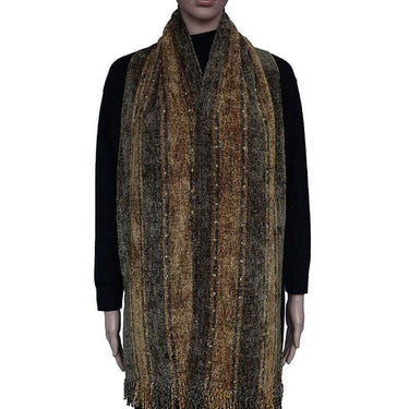 Bamboo Scarf Gold Taupe - Handmade, Beautiful and Fairtrade - Quetzal Artisan