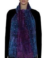 Bamboo Scarf Blue Purple - Handmade, Beautiful and Fairtrade - Quetzal Artisan