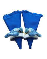 Blue Jay Napkin Rings - Cotton Napkins - Handmade & Fair - Quetzal Artisan