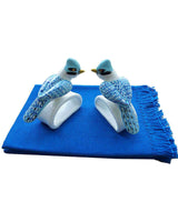 Blue Jay Napkin Rings - Cotton Napkins - Handmade & Fair - Quetzal Artisan