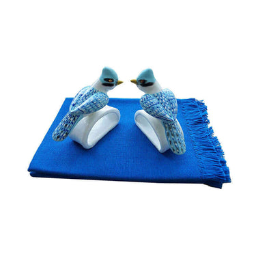 Blue Jay Napkin Rings - Cotton Napkins - Handmade & Fair - Quetzal Artisan