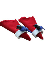 Blue Magpie Napkin Rings - Hand-Painted - Cotton Napkins - Quetzal Artisan