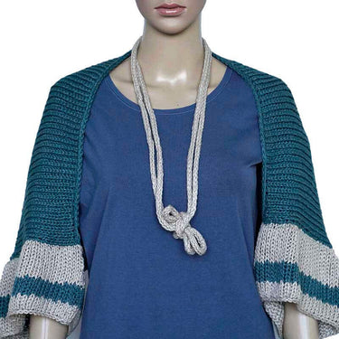 Bolero Scarf Blue Ocean - Crochet Necklace - Stylish and Warm - Quetzal Artisan