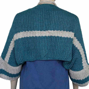 Bolero Scarf Blue Ocean - Crochet Necklace - Stylish and Warm - Quetzal Artisan