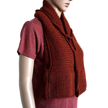 Bolero Scarf Bordeaux - Knitted Necklace - Stylish and Warm - Quetzal Artisan