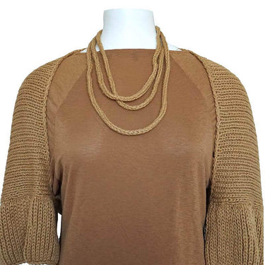 Bolero Scarf Mustard - Knitted Necklace - Stylish and Warm - Quetzal Artisan