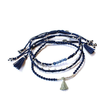 Bracelet Navy Blue - 3 strands - Handmade and Fairtrade - Quetzal Artisan