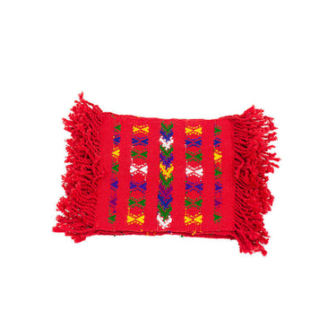 Brilliant Red Coasters - Set of 6 - Cotton - Mayan Design - Quetzal Artisan