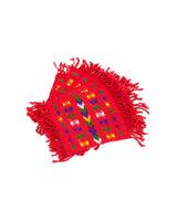 Brilliant Red Coasters - Set of 6 - Cotton - Mayan Design - Quetzal Artisan