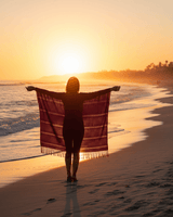 Red Blue Summer Poncho - Fairtrade Ecofriendly Cotton Tunic - Quetzal Artisan