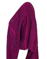 Cotton Poncho Red Blue - Ecofriendly Summer Tunic - Fairtrade Poncho - Quetzal Artisan