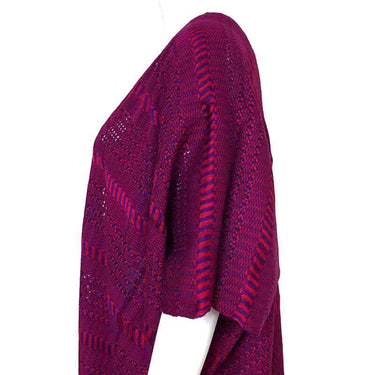 Cotton Poncho Red Blue - Ecofriendly Summer Tunic - Fairtrade Poncho - Quetzal Artisan