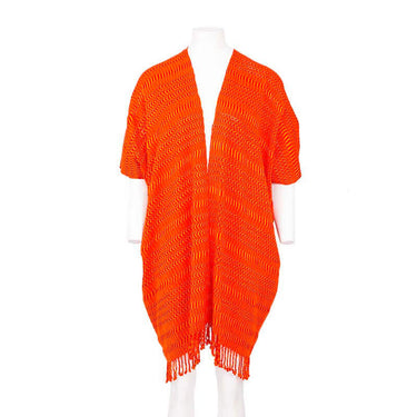 Cotton Poncho Mustard Brown - Ecofriendly and Fairtrade - Quetzal Artisan