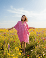 Pink Summer Poncho - Eco-friendly Fairtrade Cotton Tunic - Quetzal Artisan