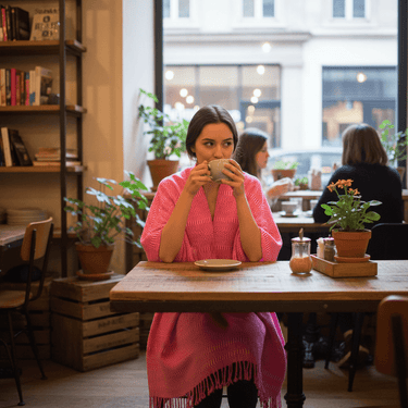 Pink Summer Poncho - Eco-friendly Fairtrade Cotton Tunic - Quetzal Artisan