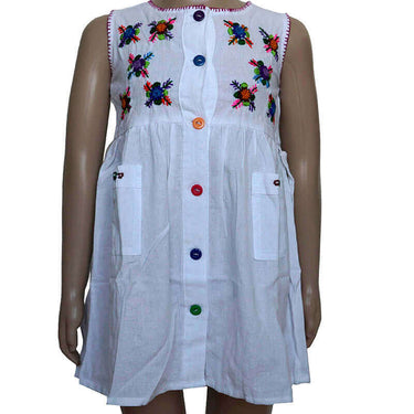 Cotton Dress Blue Flowers 4 - Age 1-2 years - Pretty & Fair - Quetzal Artisan