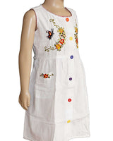 Cotton Dress Orange Butterfly 10 - Age 3-4 years - Fairtrade - Quetzal Artisan