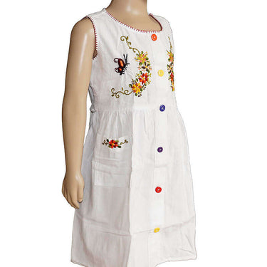 Cotton Dress Orange Butterfly 10 - Age 3-4 years - Fairtrade - Quetzal Artisan