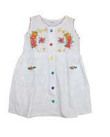 Cotton Dress Orange Flowers 4 - Age 1-2 years - Fairtrade - Quetzal Artisan