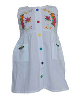 Cotton Dress Orange Flowers 4 - Age 1-2 years - Fairtrade - Quetzal Artisan