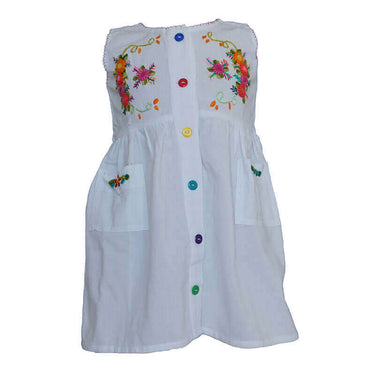 Cotton Dress Orange Flowers 4 - Age 1-2 years - Fairtrade - Quetzal Artisan