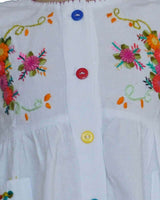 Cotton Dress Orange Flowers 4 - Age 1-2 years - Fairtrade - Quetzal Artisan