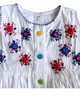 Cotton Dress Red Flowers 4 - Age 1-2 years - Pretty and Fair - Quetzal Artisan