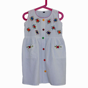 Cotton Dress Zinnias 8 - Ages 2-3 years - Pretty & Fairtrade - Quetzal Artisan