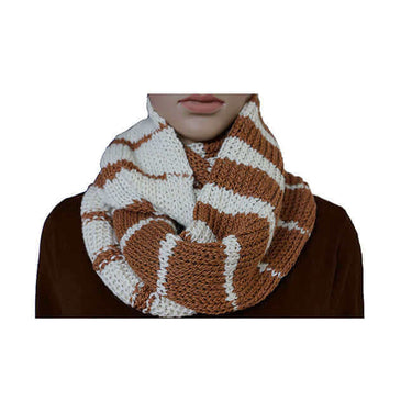 Cowl Scarf Cream Brown - Handmade - Alpaca Wool & Pima Cotton - Quetzal Artisan