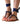 Dark Blue Sandals - Lace up cotton straps & beads accessory - Quetzal Artisan