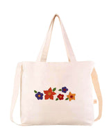 Shopper Wild Flowers - Big Ecofriendly Tote Bag Ecru Cotton - Quetzal Artisan