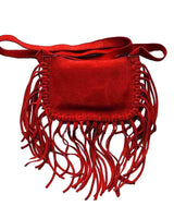 Fringed Red Shoulder Bag - Hiawatha - Traditional Native Bag - Quetzal Artisan
