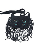 Fringed Shoulder Bag Black - Hiawatha - Handmade in Canada - Quetzal Artisan