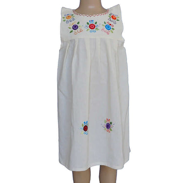 Girls Dress Daisy's cream 8 - Age 2-3 years - Fairtrade - Quetzal Artisan