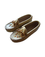 Girls Moccasins - Beaded Leather Shoes with Rubber Soles for Toddlers - Quetzal Artisan
