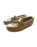 Girls Moccasins - Beaded Leather Shoes with Rubber Soles for Toddlers - Quetzal Artisan