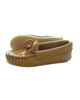 Girls Moccasins - Beaded Leather Shoes with Rubber Soles for Toddlers- Quetzal Artisan