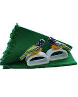 Green Sparrow Napkin Rings - Cotton Napkins - Fairtrade - Quetzal Artisan