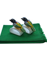Green Sparrow Napkin Rings - Cotton Napkins - Fairtrade - Quetzal Artisan