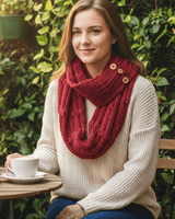 Infinity Scarf Coral - Organic Cotton Elegant and Versatile - Quetzal Artisan