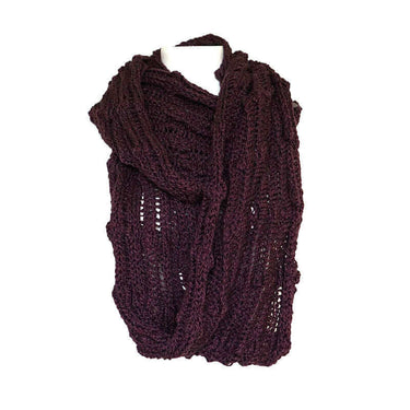 Infinity Scarf Aubergine - Organic Cotton - Stylish and Warm - Quetzal Artisan