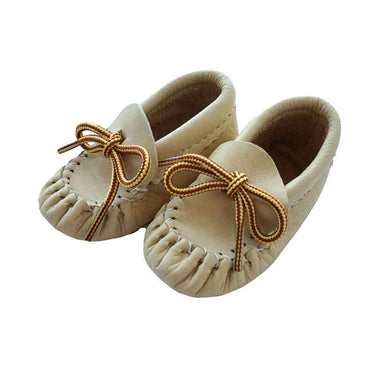 Kids Moccasins Natural -Hiawatha Slippers - Baby & Toddler - Quetzal Artisan